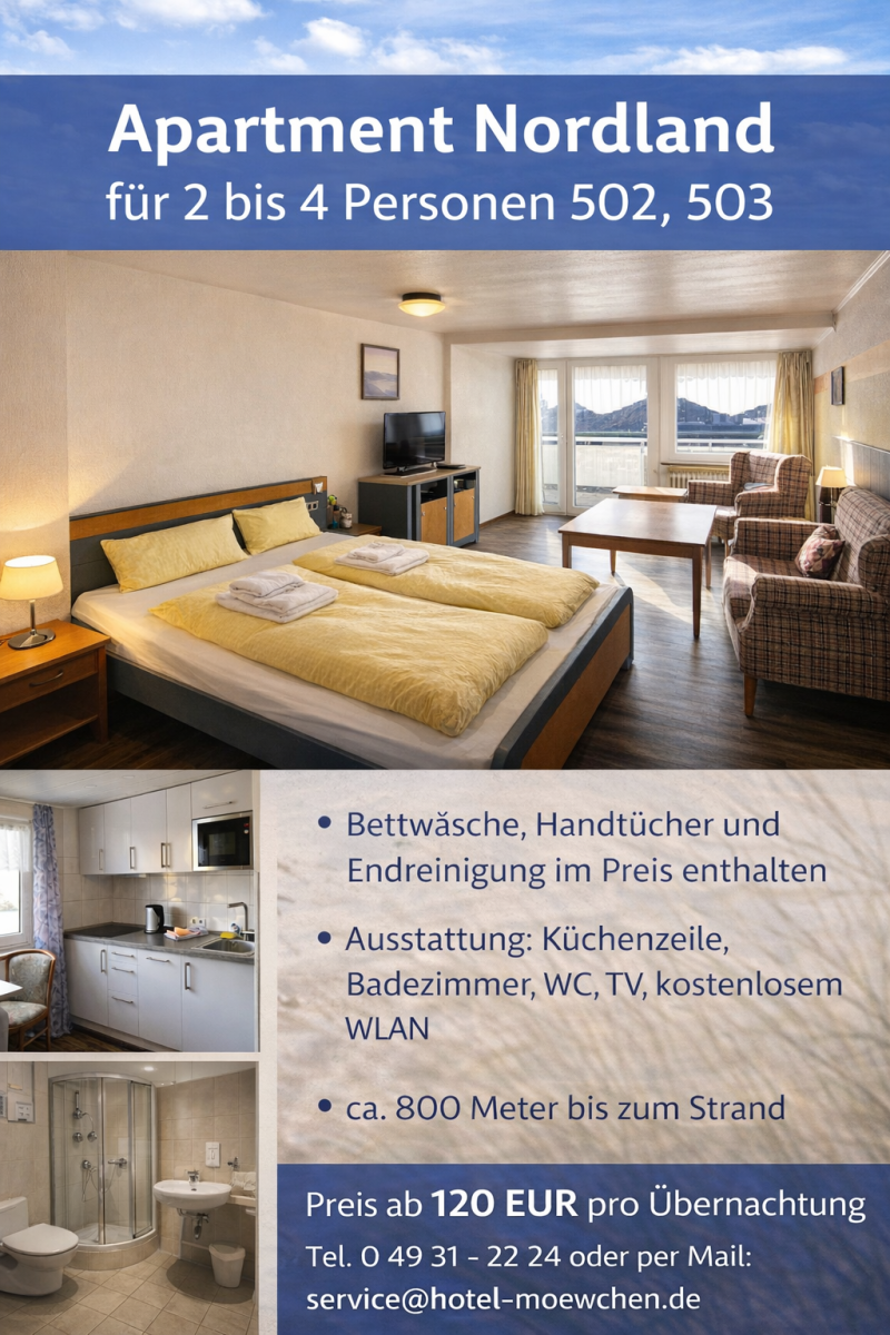 Apartment in Norddeich f&uuml;r 2 bis 4 Personen